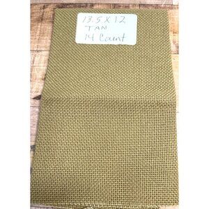 Tan 14 Count Cross Stitch Fabric Evenweave 13.5 X 12 Inches